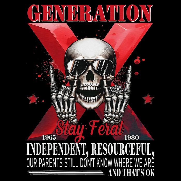 Generation X Stay Feral Funny Skeleton Gen X Humor Wool Snapback Cap