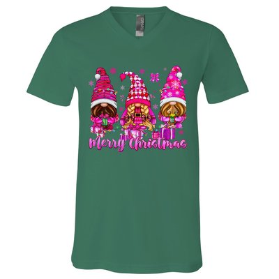 Gnomes Xmas S Pin.K Merry Christmas Gifts V-Neck T-Shirt