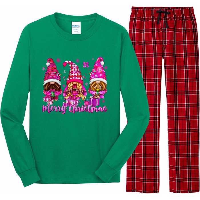 Gnomes Xmas S Pin.K Merry Christmas Gifts Long Sleeve Pajama Set