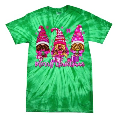 Gnomes Xmas S Pin.K Merry Christmas Gifts Tie-Dye T-Shirt