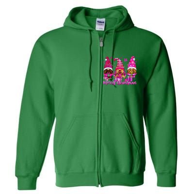 Gnomes Xmas S Pin.K Merry Christmas Gifts Full Zip Hoodie