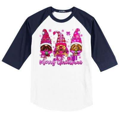 Gnomes Xmas S Pin.K Merry Christmas Gifts Baseball Sleeve Shirt