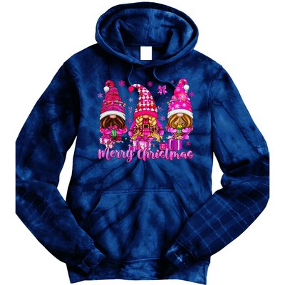 Gnomes Xmas S Pin.K Merry Christmas Gifts Tie Dye Hoodie