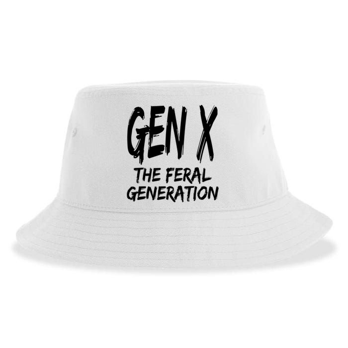 Gen X The Feral Generation Saying Funny Generation X Design Sustainable Bucket Hat