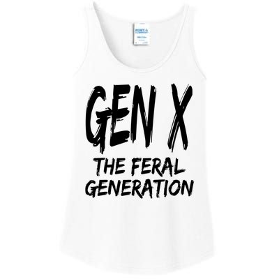 Gen X The Feral Generation Saying Funny Generation X Design Ladies Essential Tank