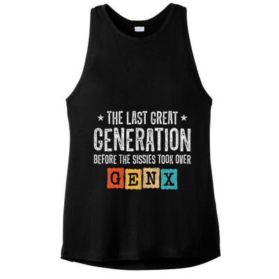 Gen X The Last Great Generation Gen Xer Funny Gen X Ladies PosiCharge Tri-Blend Wicking Tank