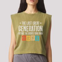 Gen X The Last Great Generation Gen Xer Funny Gen X Garment-Dyed Women's Muscle Tee