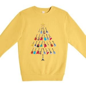 Guitar Xmas Tree Decoration Guitarist Player Merry Christmas Premium Crewneck Sweatshirt