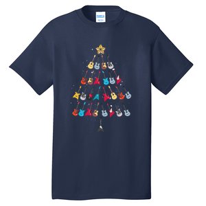 Guitar Xmas Tree Decoration Guitarist Player Merry Christmas Tall T-Shirt