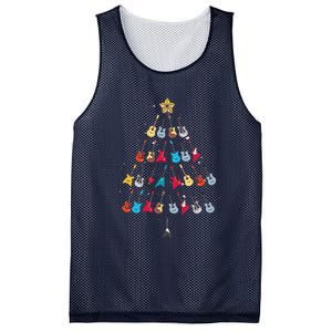 Guitar Xmas Tree Decoration Guitarist Player Merry Christmas Mesh Reversible Basketball Jersey Tank