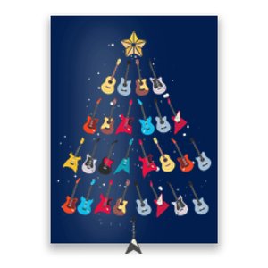 Guitar Xmas Tree Decoration Guitarist Player Merry Christmas Poster