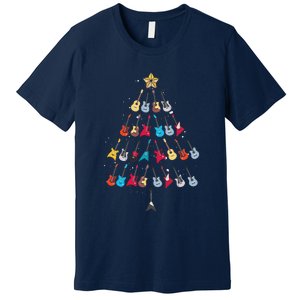 Guitar Xmas Tree Decoration Guitarist Player Merry Christmas Premium T-Shirt