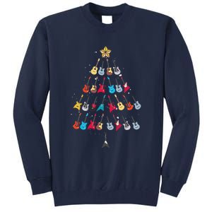 Guitar Xmas Tree Decoration Guitarist Player Merry Christmas Tall Sweatshirt