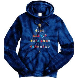 Guitar Xmas Tree Decoration Guitarist Player Merry Christmas Tie Dye Hoodie