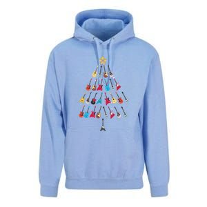 Guitar Xmas Tree Decoration Guitarist Player Merry Christmas Unisex Surf Hoodie