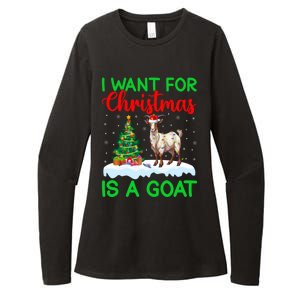 Goat Xmas Tree Lighting I Want For Christmas Is A Goat Gift Womens CVC Long Sleeve Shirt