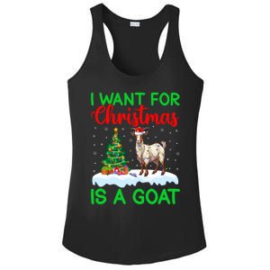 Goat Xmas Tree Lighting I Want For Christmas Is A Goat Gift Ladies PosiCharge Competitor Racerback Tank