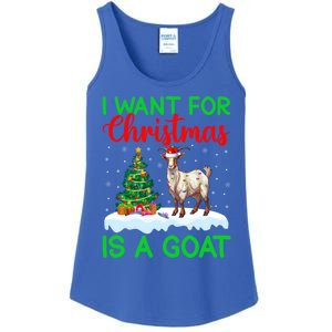 Goat Xmas Tree Lighting I Want For Christmas Is A Goat Gift Ladies Essential Tank