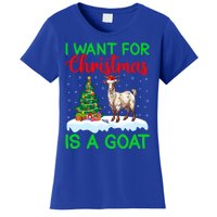 Goat Xmas Tree Lighting I Want For Christmas Is A Goat Gift Women's T-Shirt