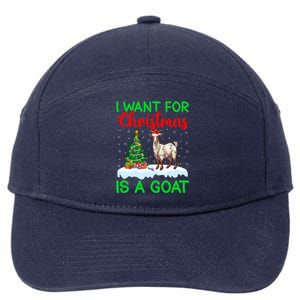 Goat Xmas Tree Lighting I Want For Christmas Is A Goat Gift 7-Panel Snapback Hat