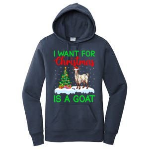 Goat Xmas Tree Lighting I Want For Christmas Is A Goat Gift Women's Pullover Hoodie