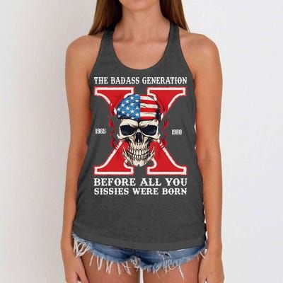 Gen X The Badass Generation Before All You Sissies Were Born Women's Knotted Racerback Tank