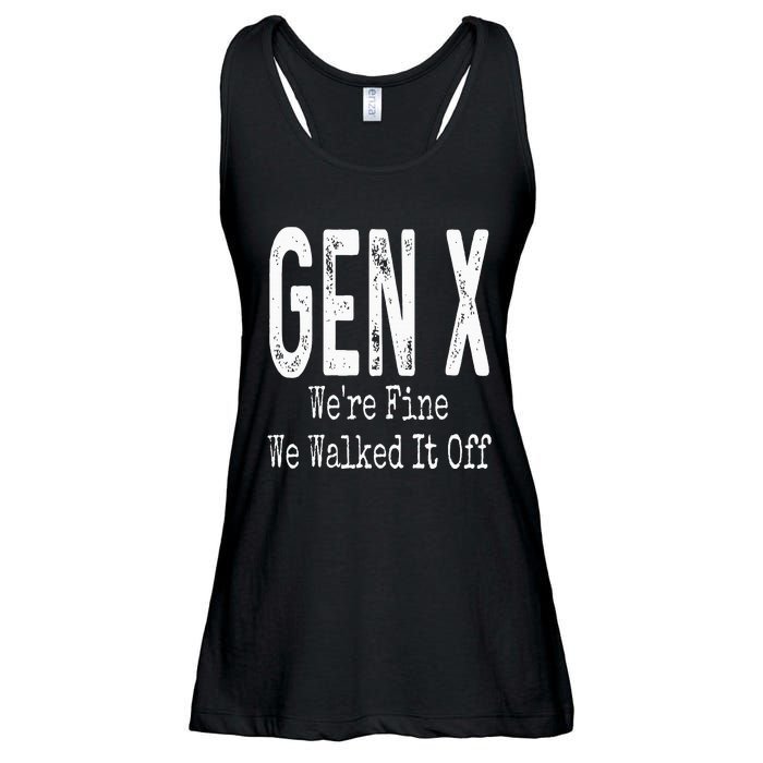 Gen X Were Fine We Walked It Off Humor Ladies Essential Flowy Tank