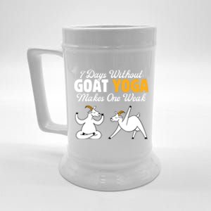 Goat Yoga 7 Days Without Goat Yoga Makes One Weak Gift Beer Stein