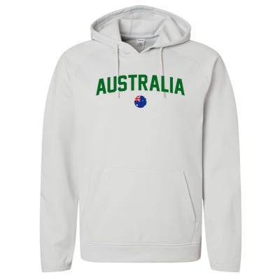 Green Yellow Australia Down Under Team Australia Flag Performance Fleece Hoodie