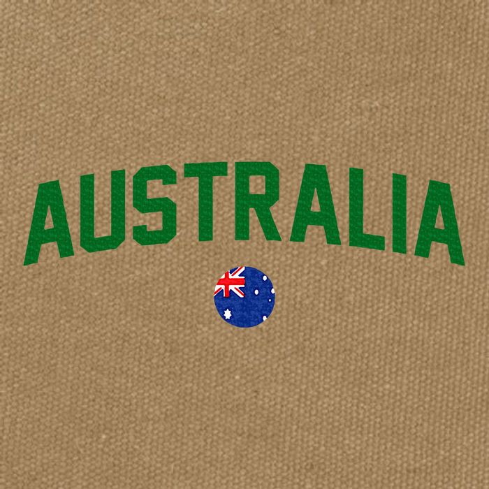Green Yellow Australia Down Under Team Australia Flag Cotton Canvas Backpack