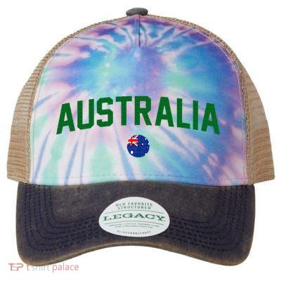 Green Yellow Australia Down Under Team Australia Flag Legacy Tie Dye Trucker Hat