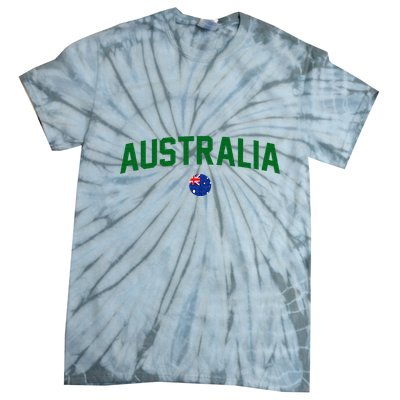 Green Yellow Australia Down Under Team Australia Flag Tie-Dye T-Shirt