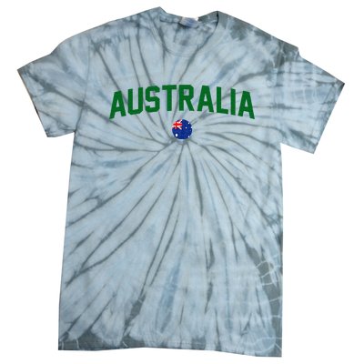 Green Yellow Australia Down Under Team Australia Flag Tie-Dye T-Shirt