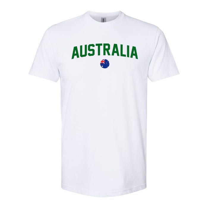 Green Yellow Australia Down Under Team Australia Flag Softstyle CVC T-Shirt