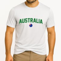 Green Yellow Australia Down Under Team Australia Flag Cooling Performance Crew T-Shirt