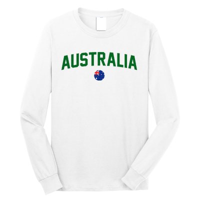 Green Yellow Australia Down Under Team Australia Flag Long Sleeve Shirt