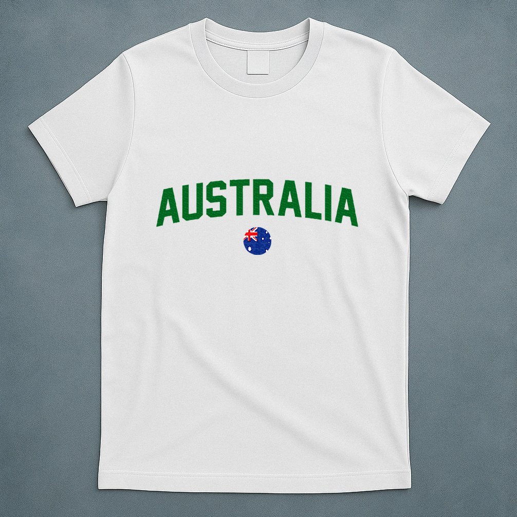Green Yellow Australia Down Under Team Australia Flag T-Shirt