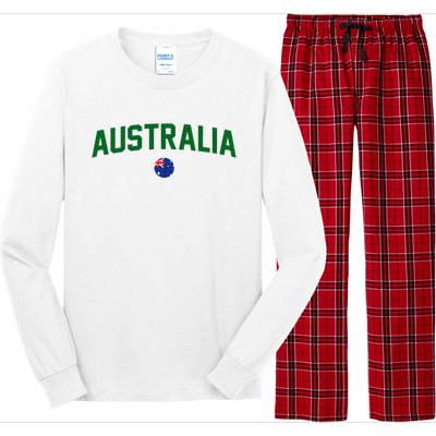 Green Yellow Australia Down Under Team Australia Flag Long Sleeve Pajama Set