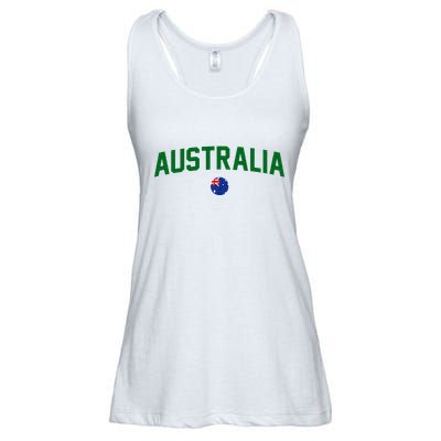 Green Yellow Australia Down Under Team Australia Flag Ladies Essential Flowy Tank