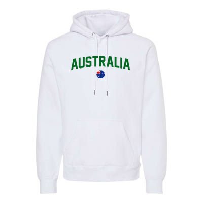 Green Yellow Australia Down Under Team Australia Flag Premium Hoodie