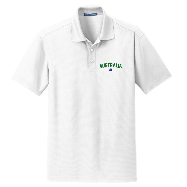 Green Yellow Australia Down Under Team Australia Flag Dry Zone Grid Polo