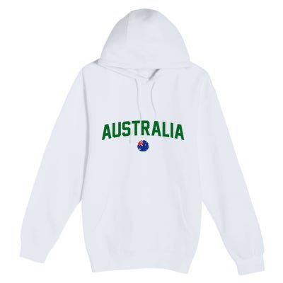 Green Yellow Australia Down Under Team Australia Flag Premium Pullover Hoodie