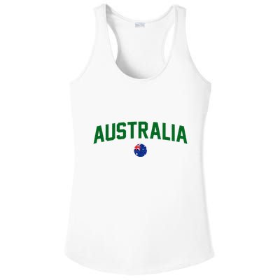 Green Yellow Australia Down Under Team Australia Flag Ladies PosiCharge Competitor Racerback Tank