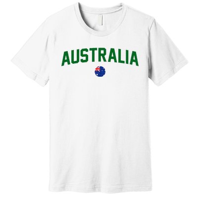 Green Yellow Australia Down Under Team Australia Flag Premium T-Shirt