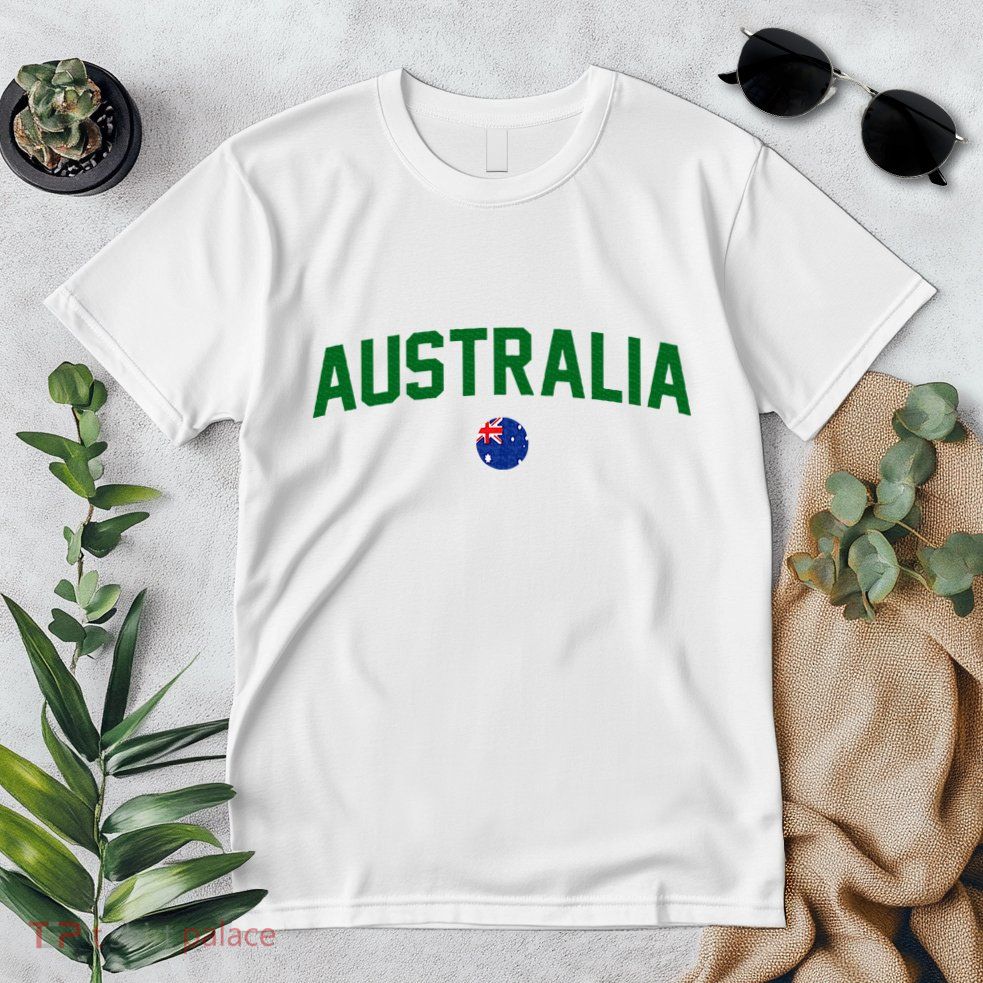 Green Yellow Australia Down Under Team Australia Flag Premium T-Shirt