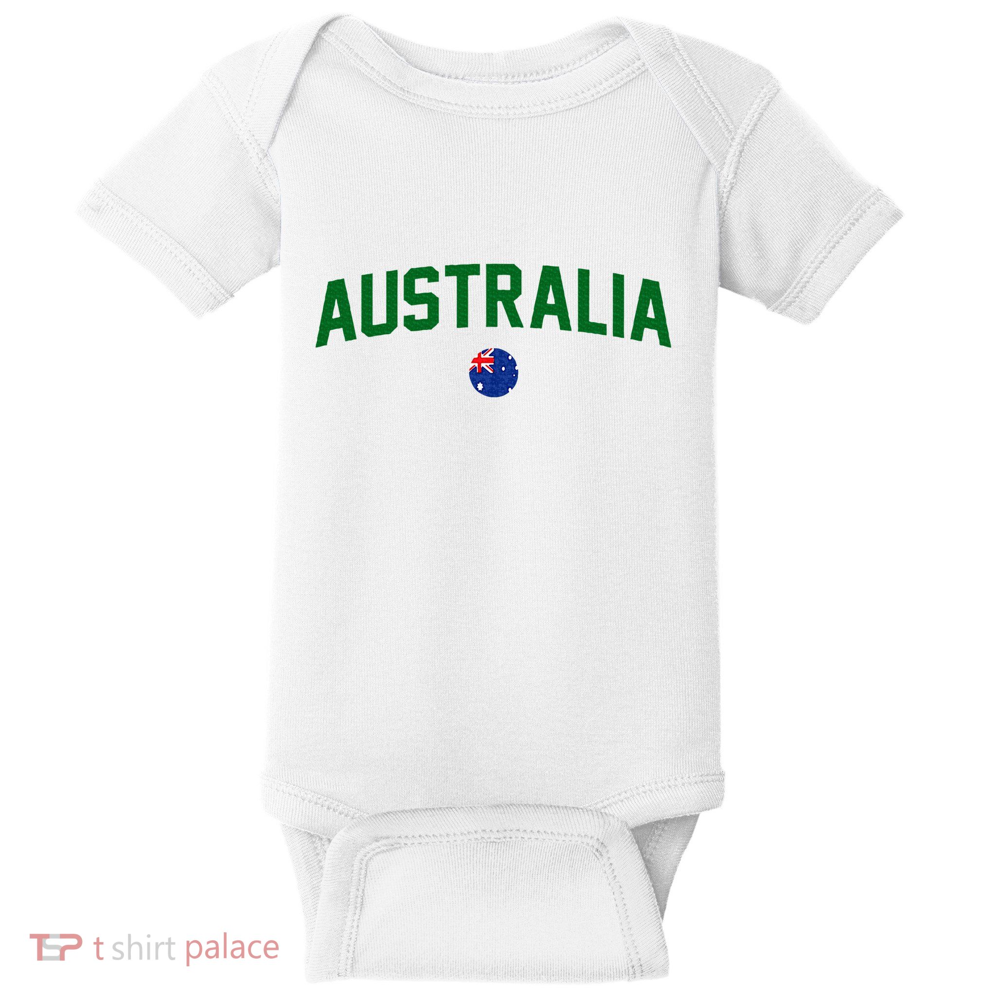 Green Yellow Australia Down Under Team Australia Flag Baby Bodysuit