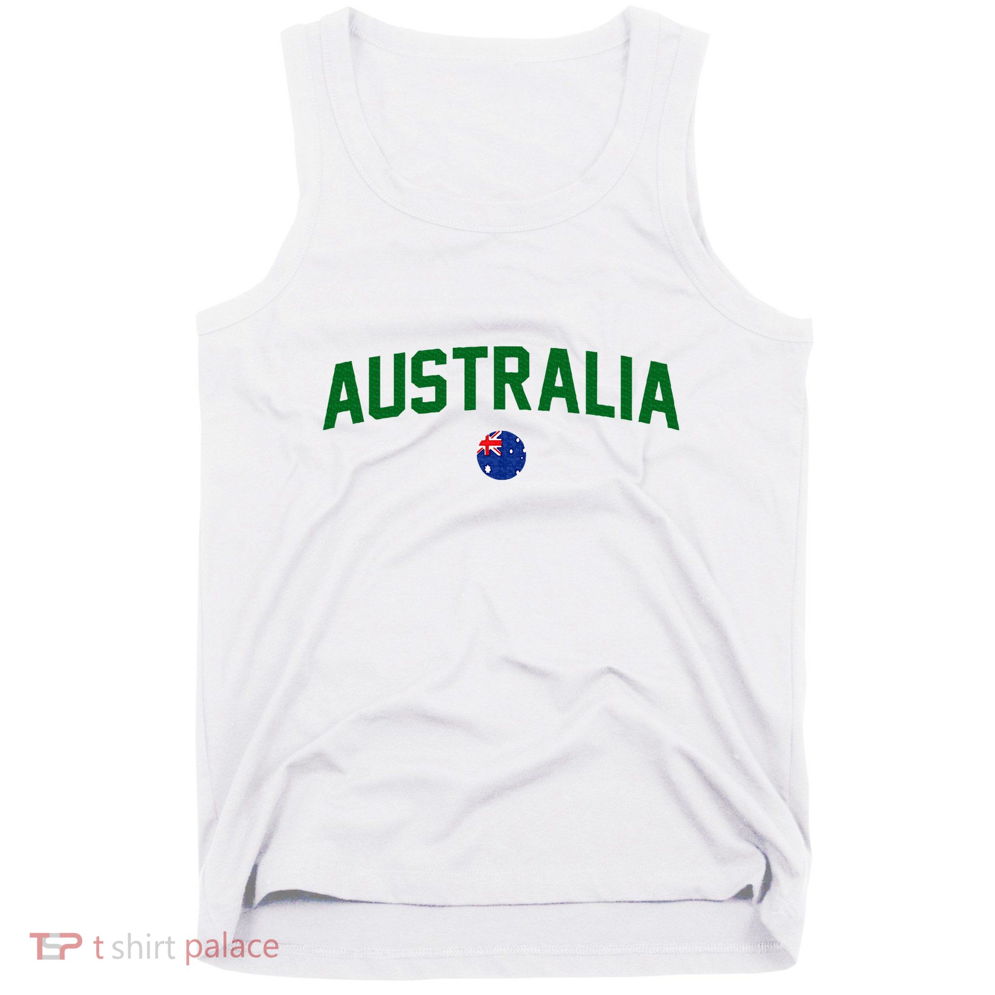 Green Yellow Australia Down Under Team Australia Flag Tank Top
