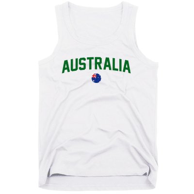 Green Yellow Australia Down Under Team Australia Flag Tank Top