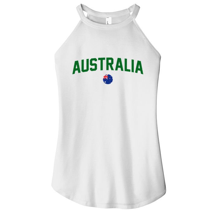 Green Yellow Australia Down Under Team Australia Flag Women's Perfect Tri Rocker Tank