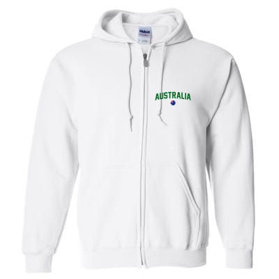 Green Yellow Australia Down Under Team Australia Flag Full Zip Hoodie